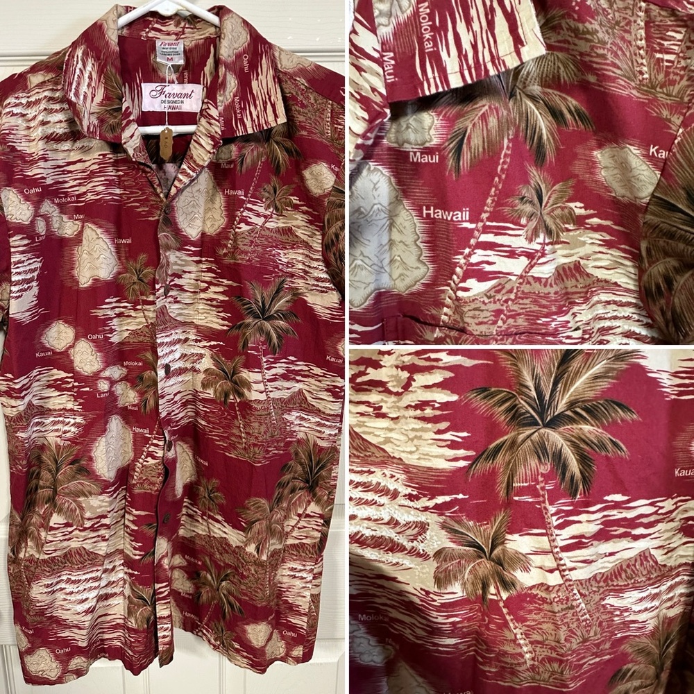 SOLD Favant chest size 44” Hawaiian shirt men’s cut vintage